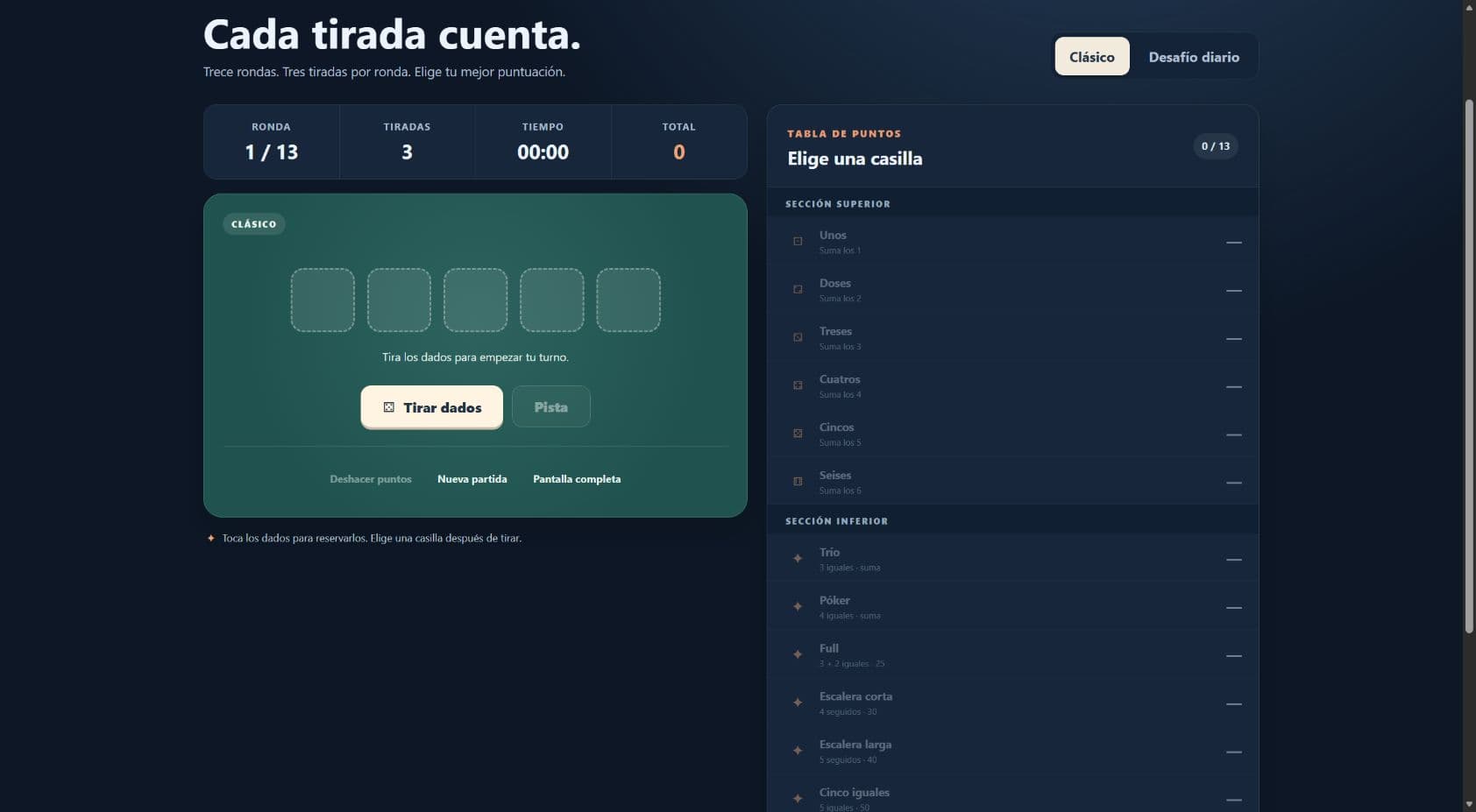Captura de Cinco Dados