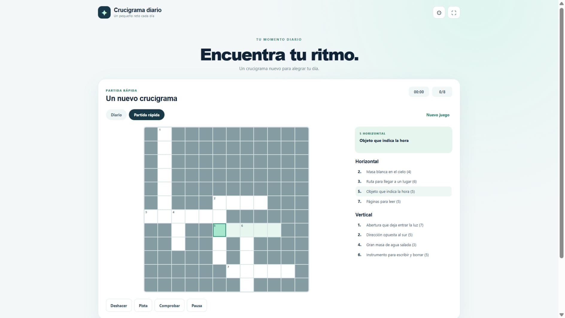Captura de Crucigrama Diario