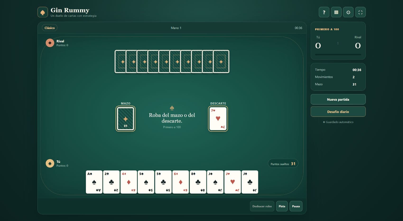 Captura de Gin Rummy
