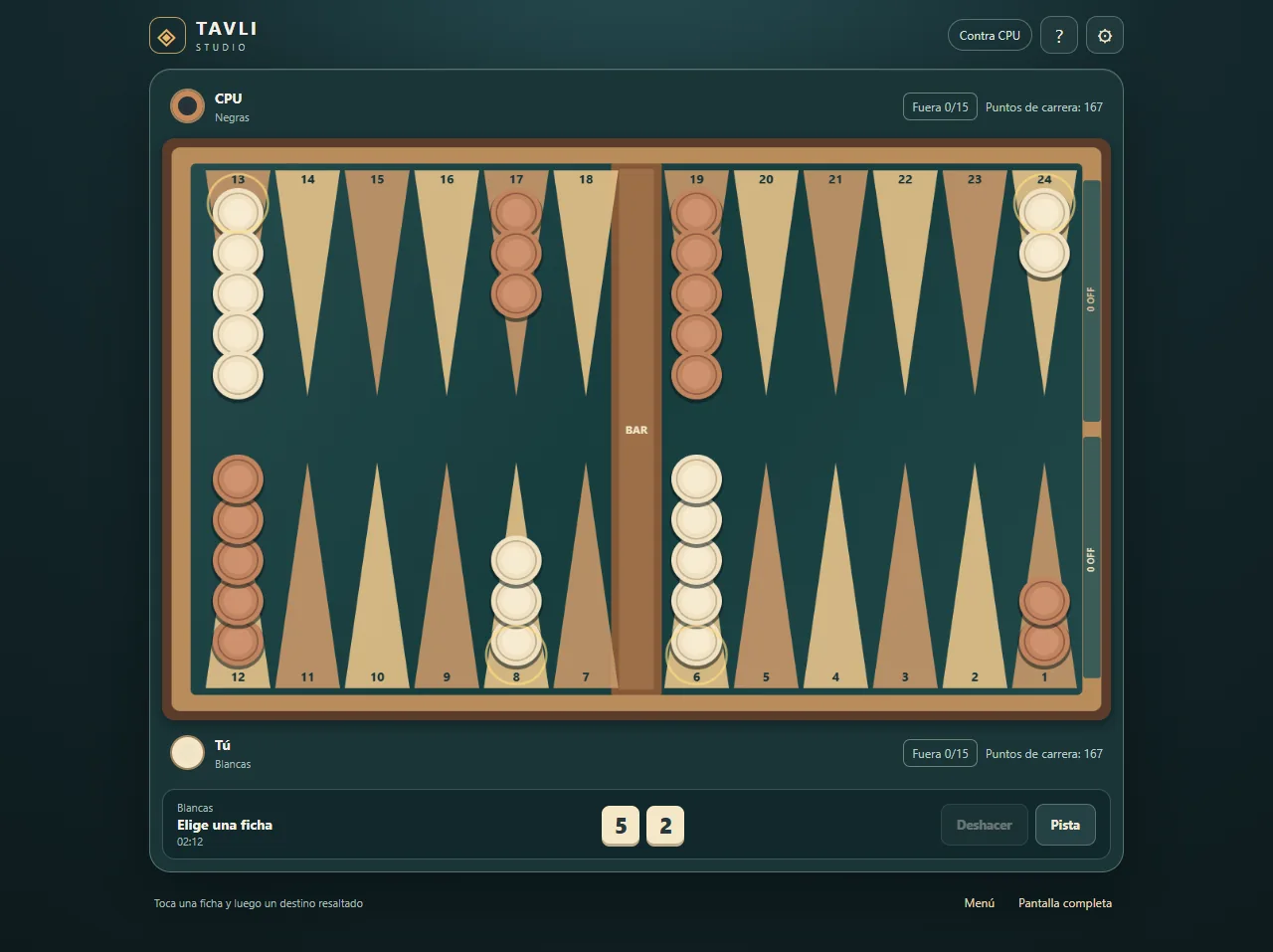 Captura de Backgammon