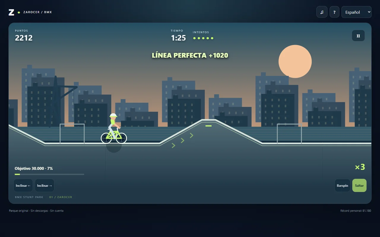 BMX Stunt Park: aterrizaje en una rampa