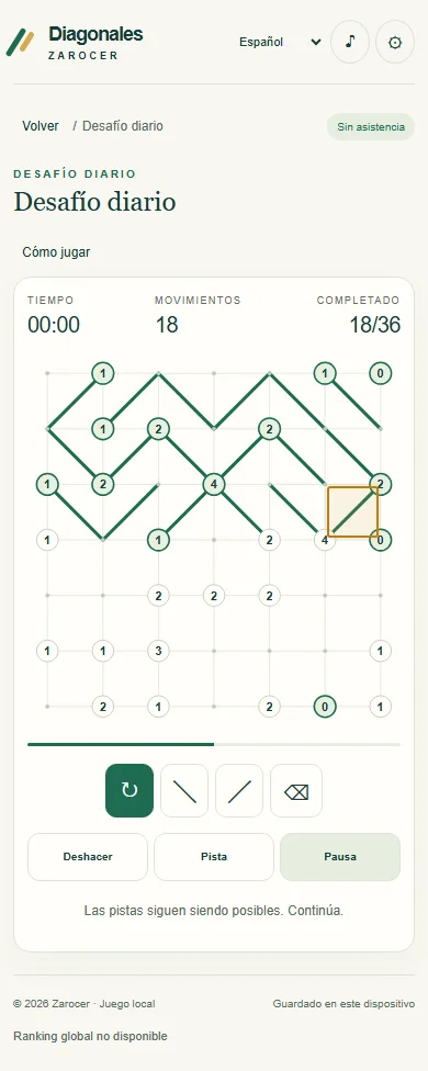 Diagonales: cuadrícula y herramientas móviles
