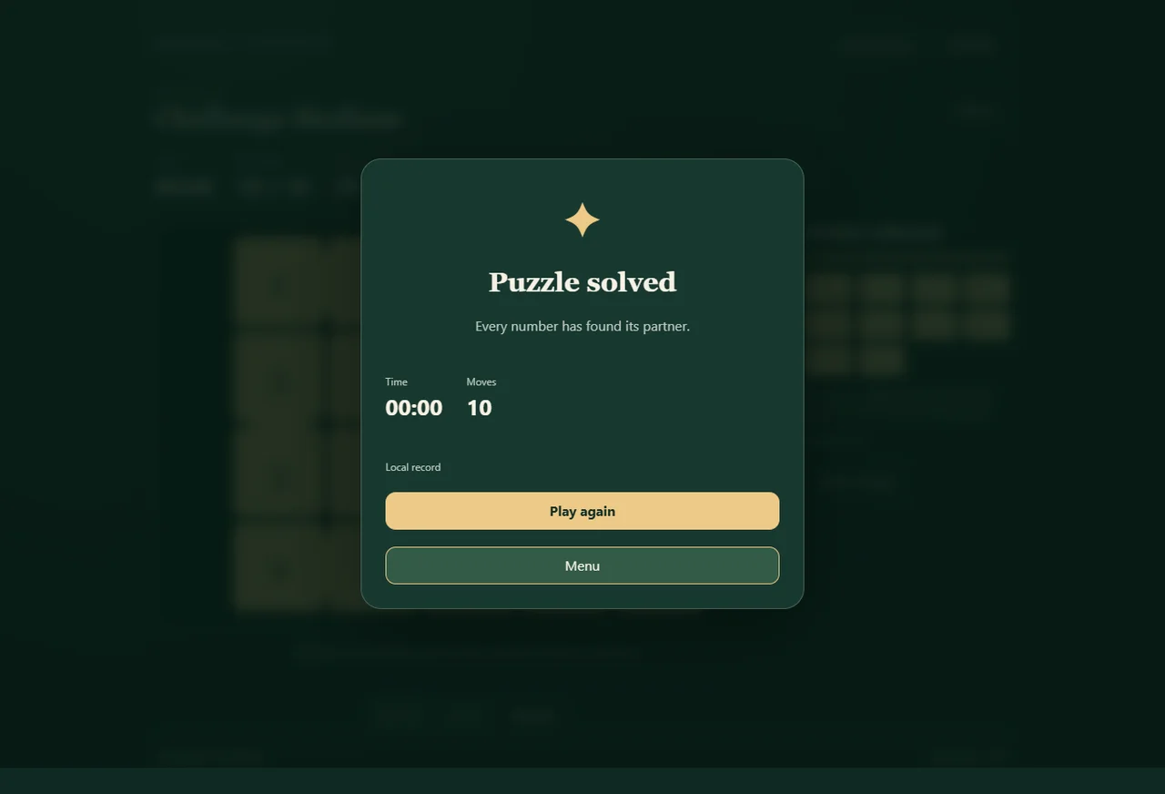 Dominosa: resultado de un puzzle completado