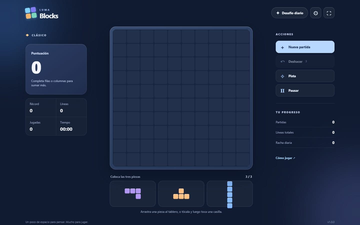 Tablero de bloques de Luma Blocks
