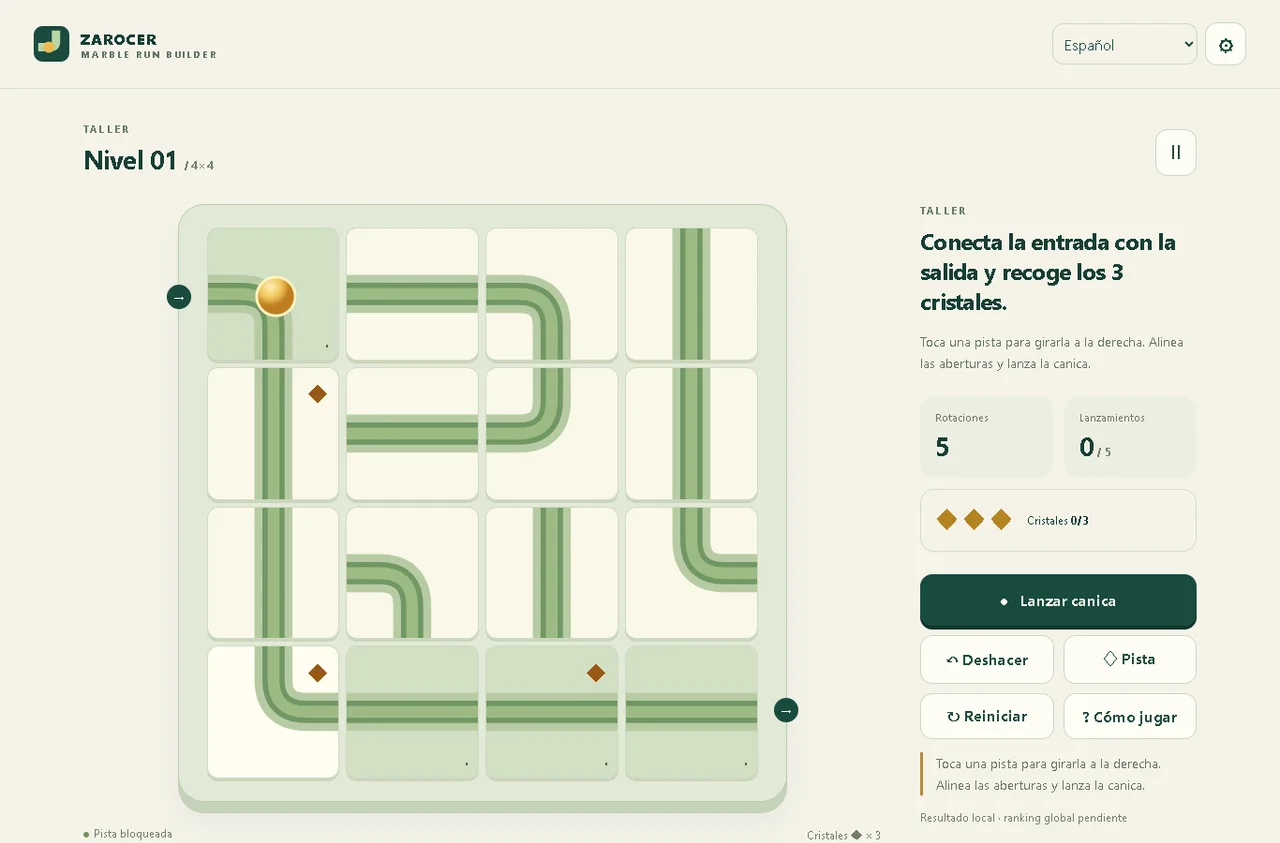 Marble Run Builder: Constructor de pistas: Recorrido con cristales y control de lanzamiento