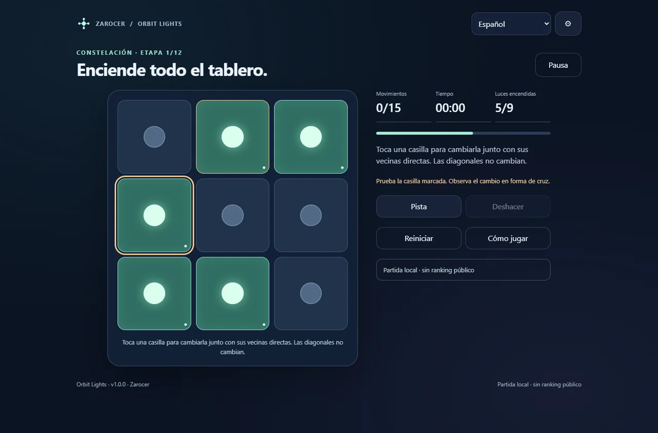 Orbit Lights: captura de partida 1