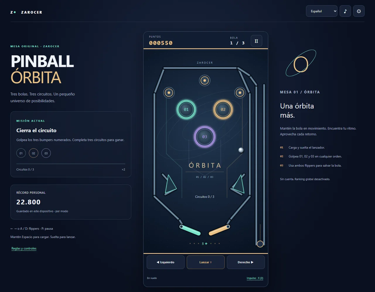 Pinball Órbita: resultado de partida