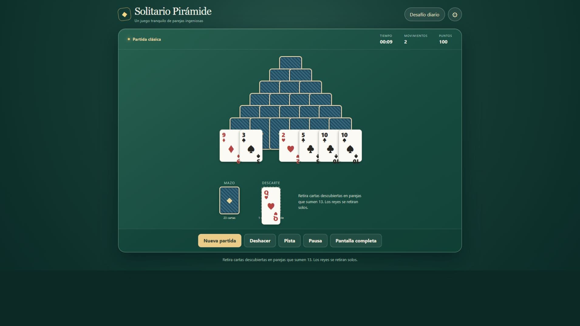 Captura de Solitario Pirámide