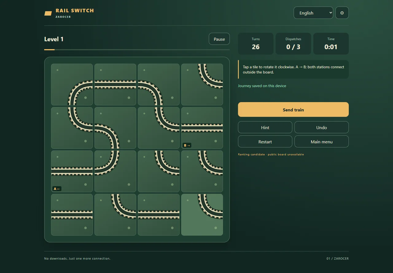 Rail Switch: Rutas de trenes: captura de partida 2
