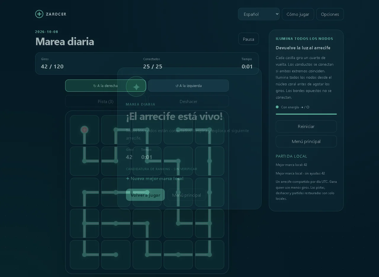 Reef Relay: conexiones del arrecife: captura de la versión 1.2.0, 3