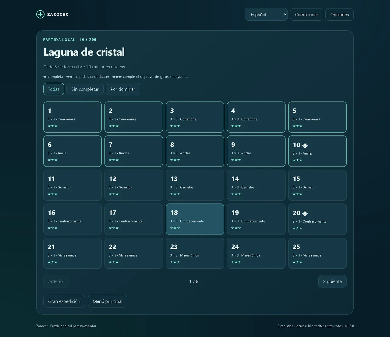 Reef Relay: conexiones del arrecife: captura de la versión 1.2.0, 4