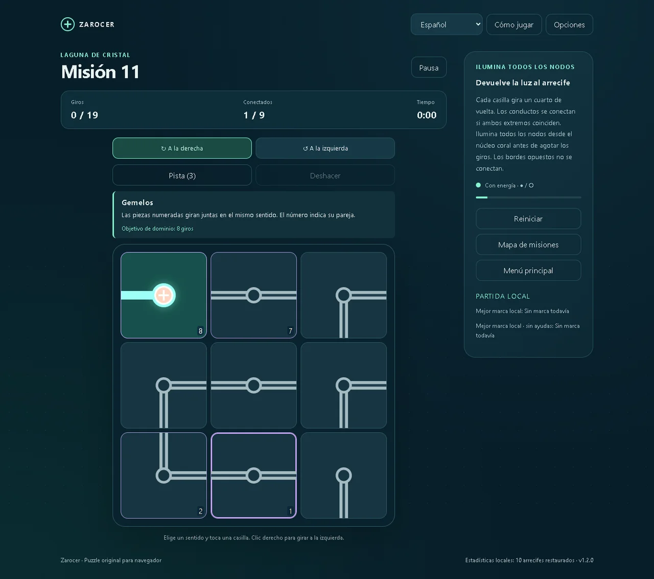 Reef Relay: conexiones del arrecife: captura de la versión 1.2.0, 5