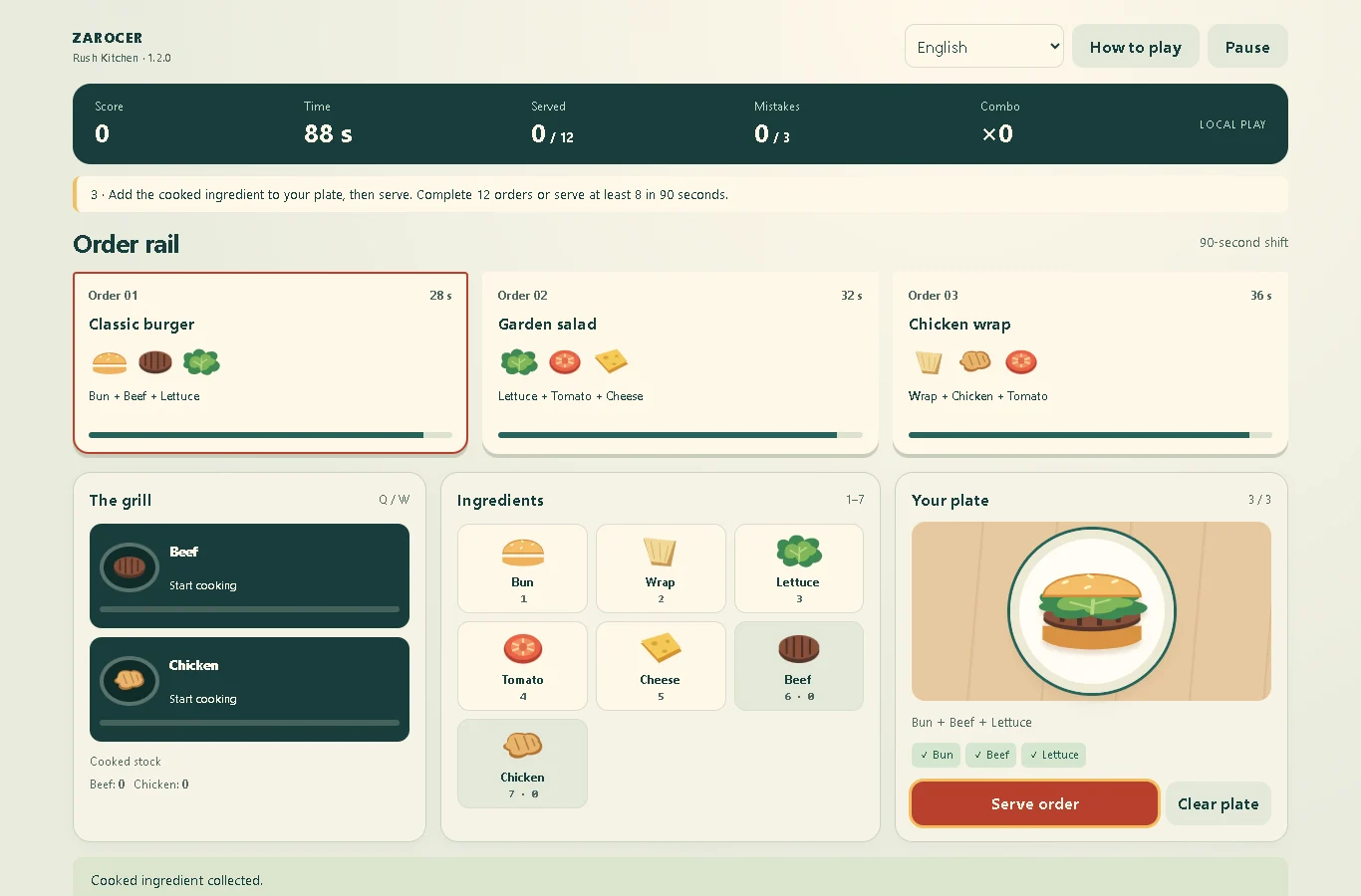 Cocina al vuelo: Cocina y recetas con la interfaz en inglés