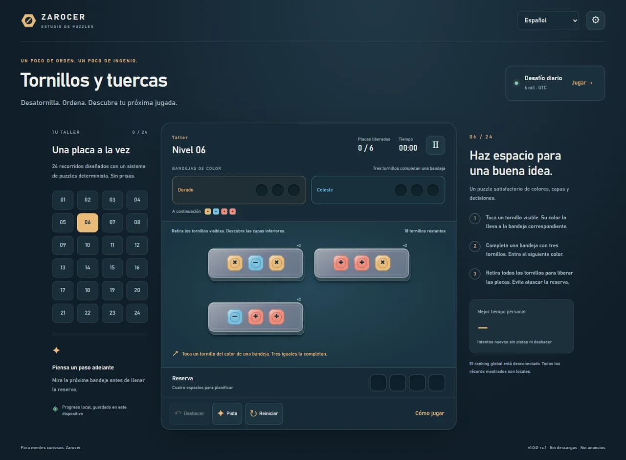 Taller de precisión: primeras placas y bandejas de tornillos