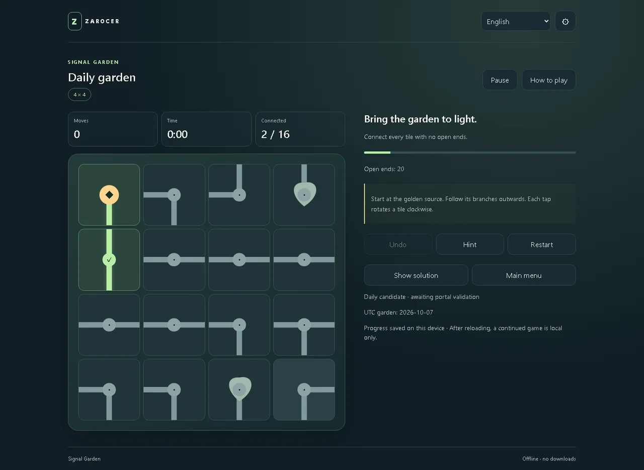 Signal Garden: jardín diario