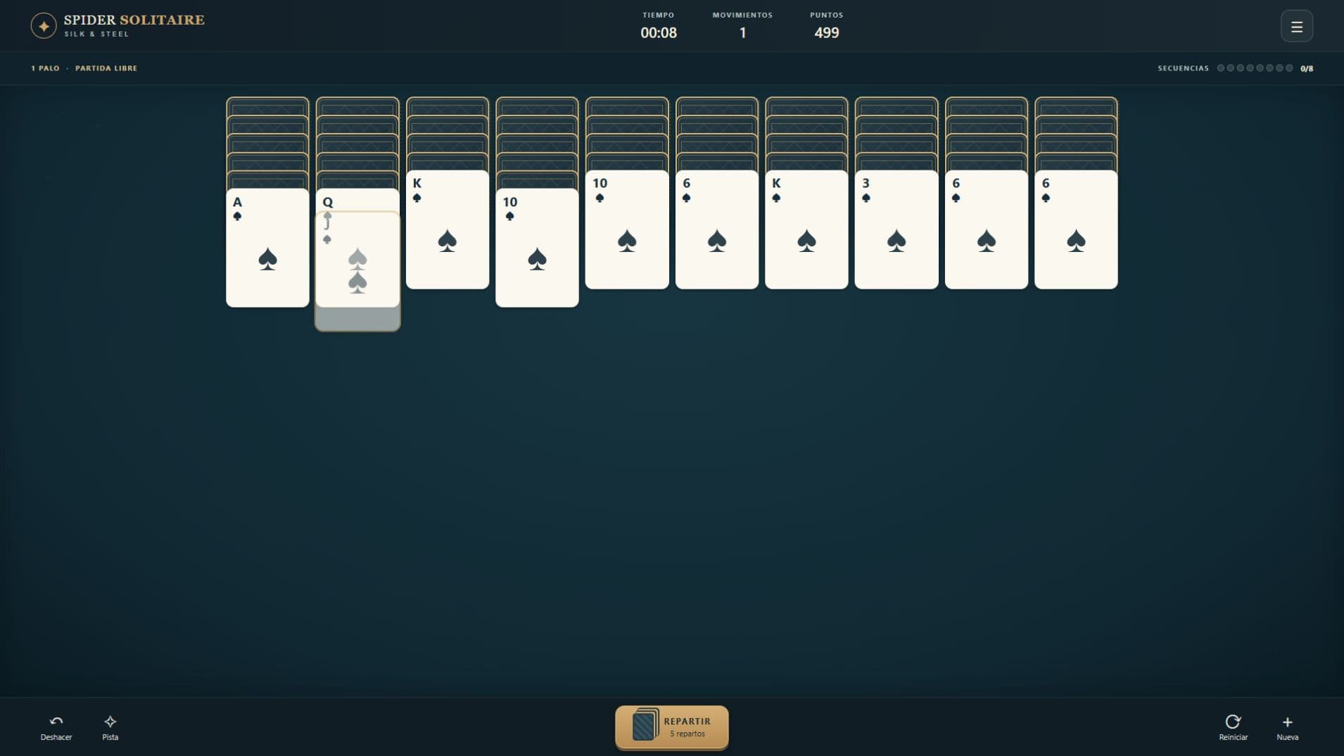 Capturas del juego 1: Solitario Spider: Silk & Steel