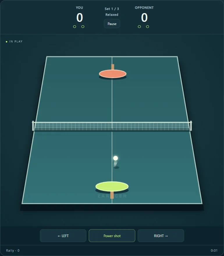 Tenis de mesa: peloteo