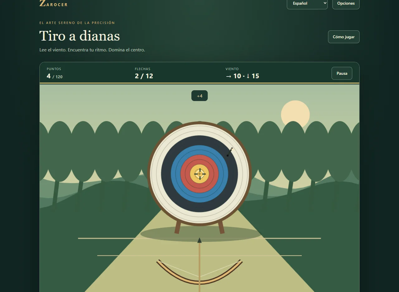 Tiro a dianas: puntería y viento