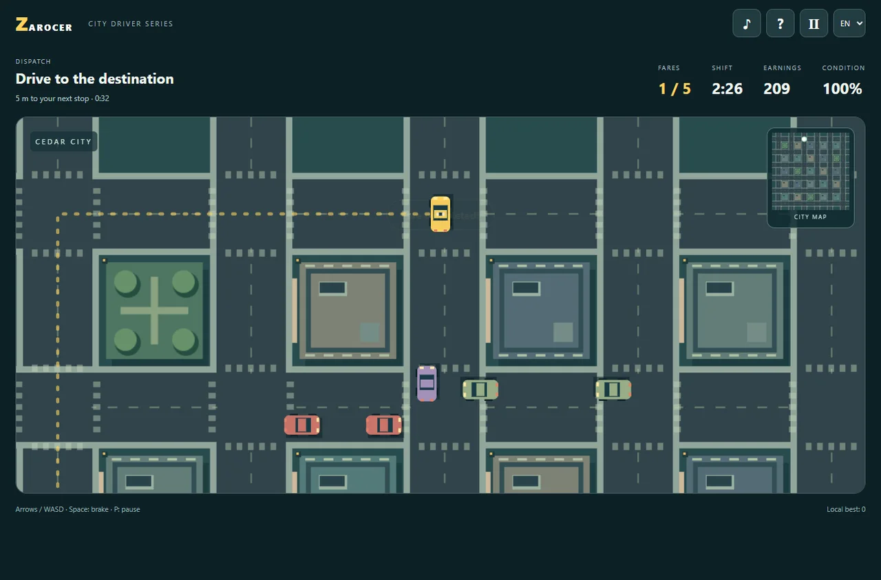 Taxi Driving Missions: conducción hasta el destino