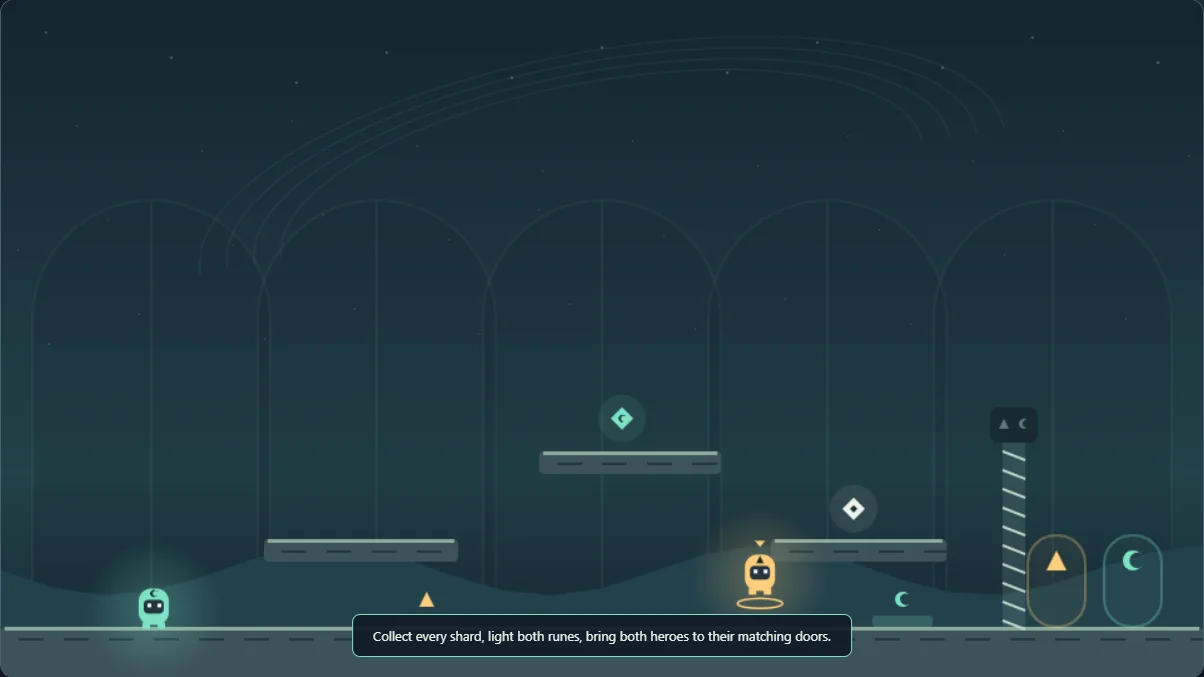 Twin Lanterns: personajes y fragmentos en una sala