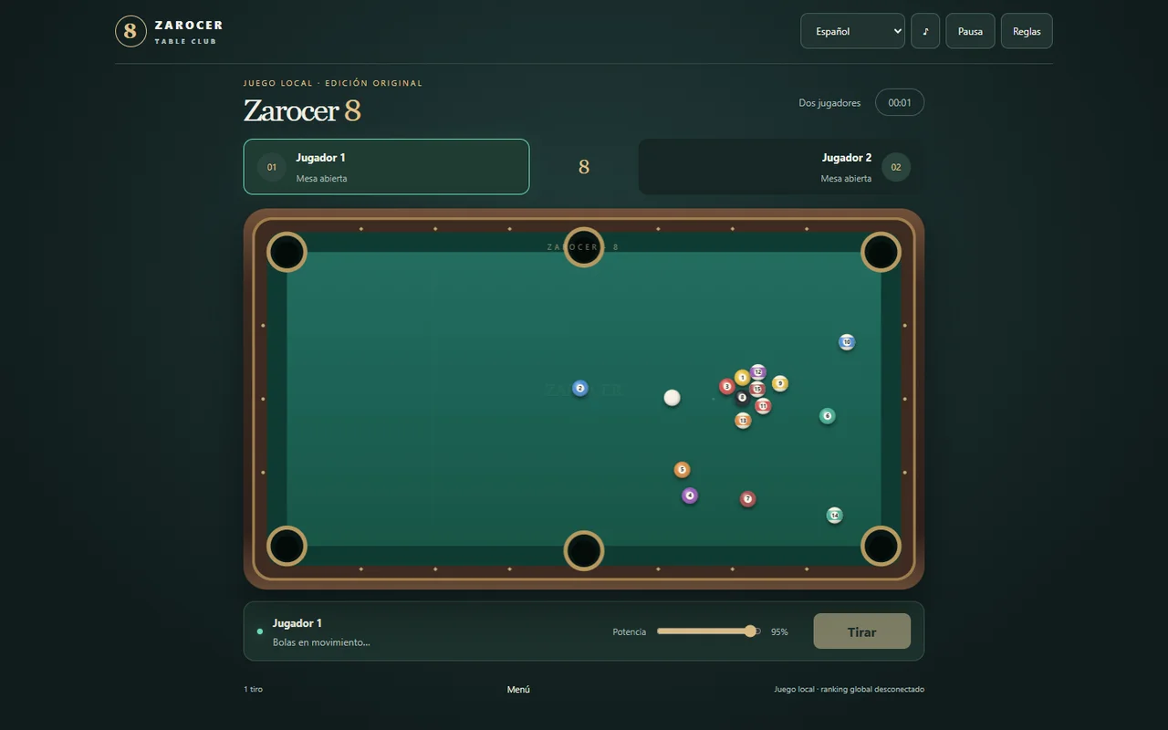 Zarocer 8: partida y controles de potencia
