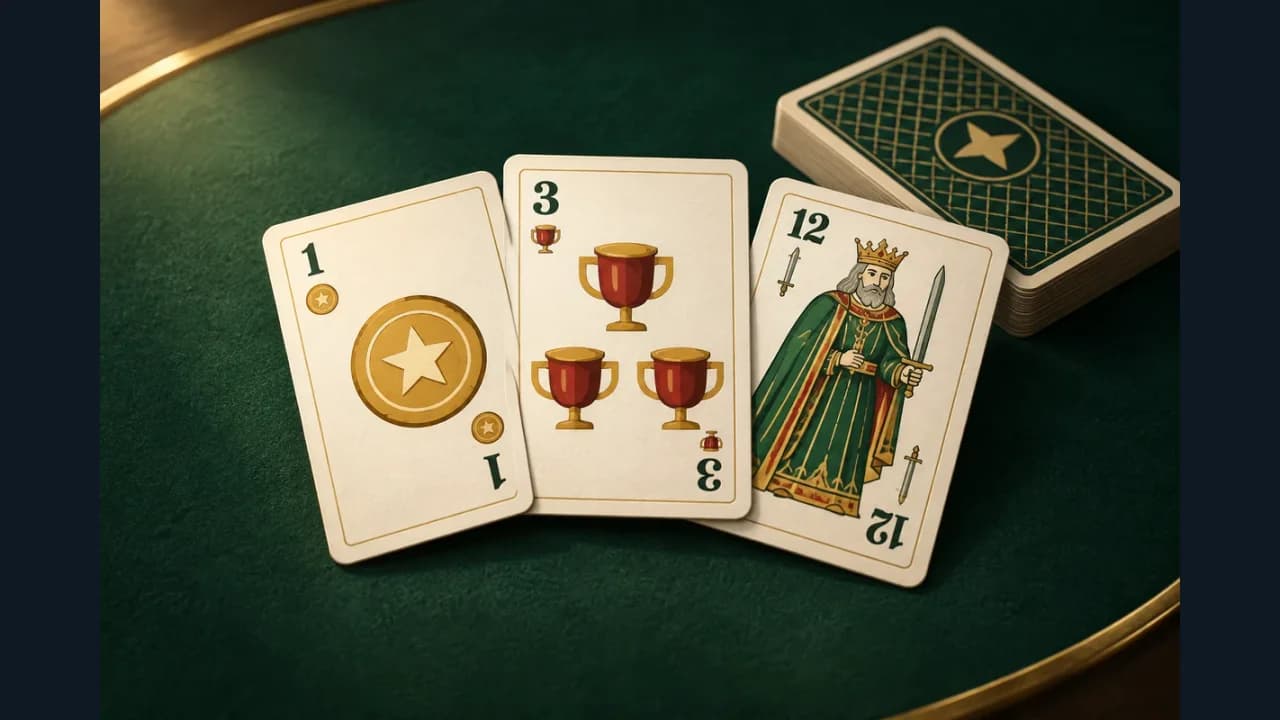 Portada de Brisca con cartas de la baraja española sobre un tapete