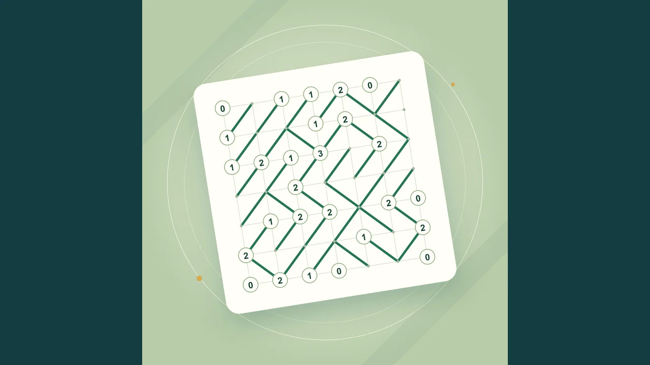 Portada de Diagonales con líneas verdes y pistas numéricas sobre una cuadrícula crema