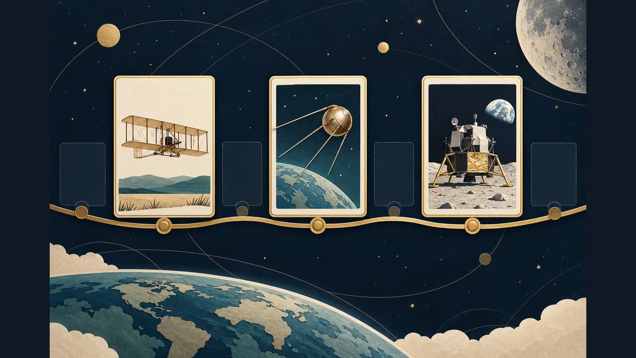 Portada de Historia en orden con cartas de acontecimientos históricos